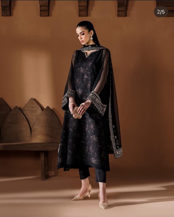 Baroque luxury chiffon dress