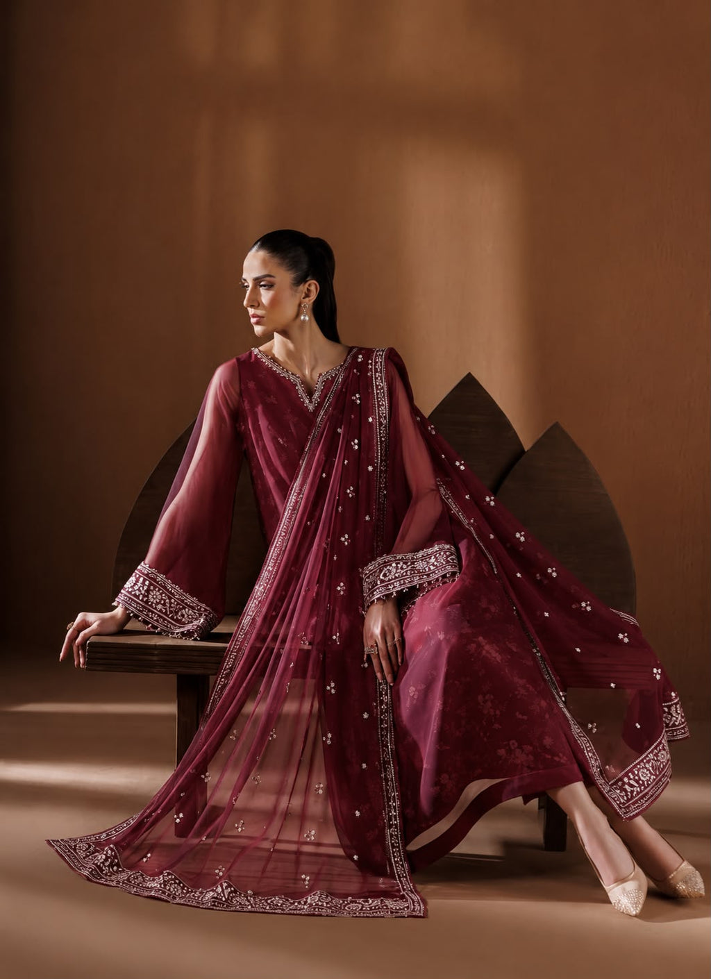 Baroque luxury chiffon dress