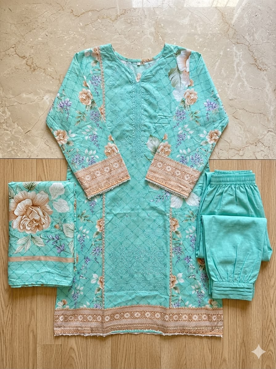 Embriodered lawn dresses